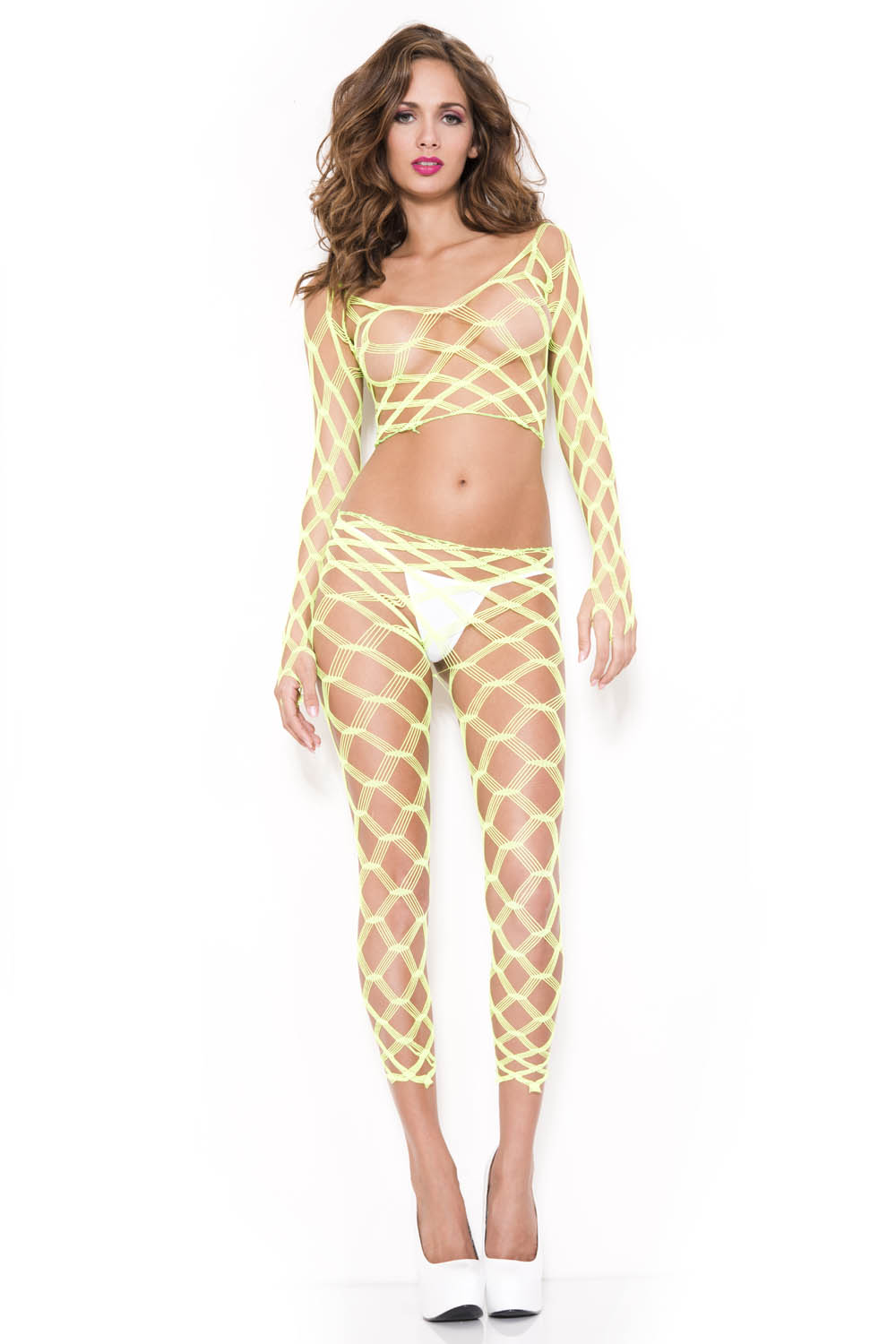 Multi Net Top and Tights Set - Lust Charm 