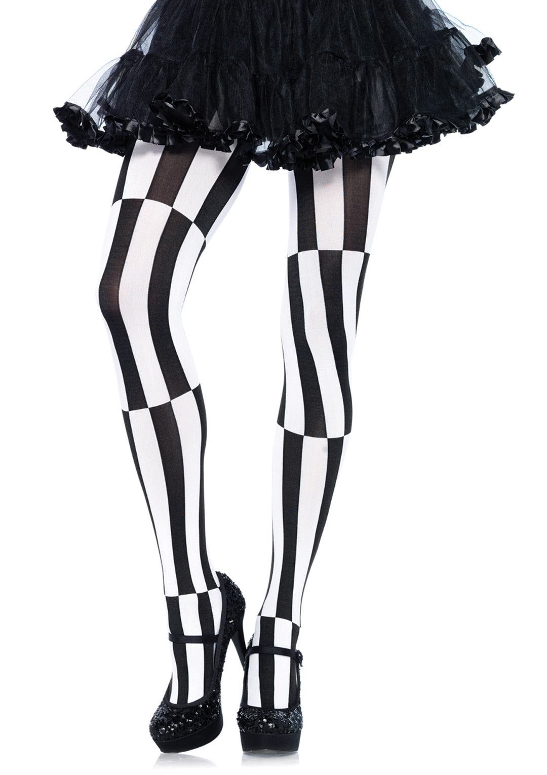 Black & White striped optical illusion pantyhose - Lust Charm 