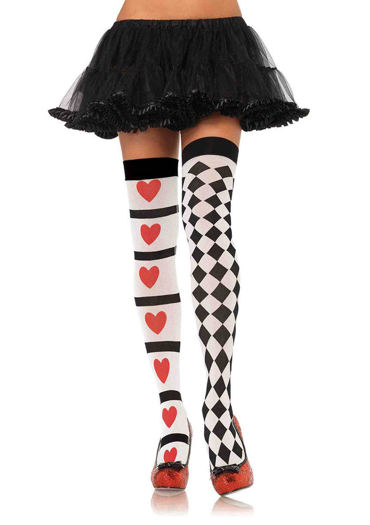 Harlequin and heart thigh highs - Lust Charm 