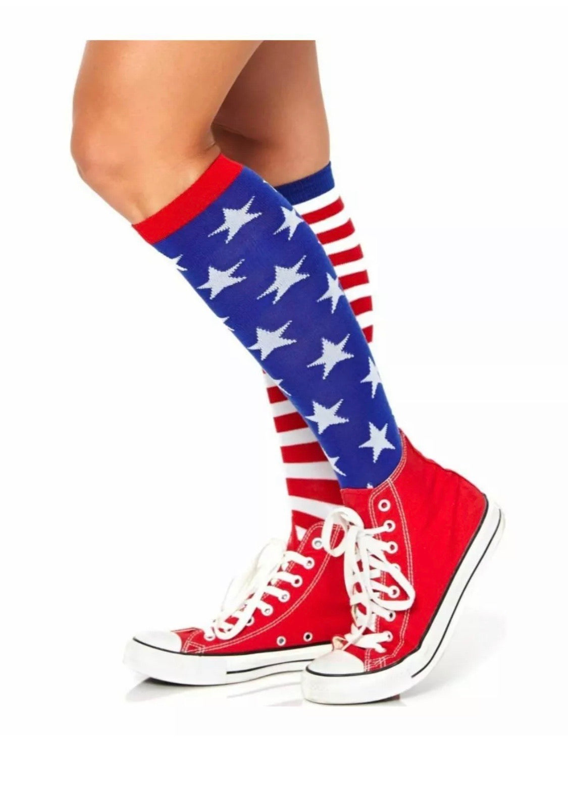 Stars & Stripes Knee High Socks - Lust Charm 