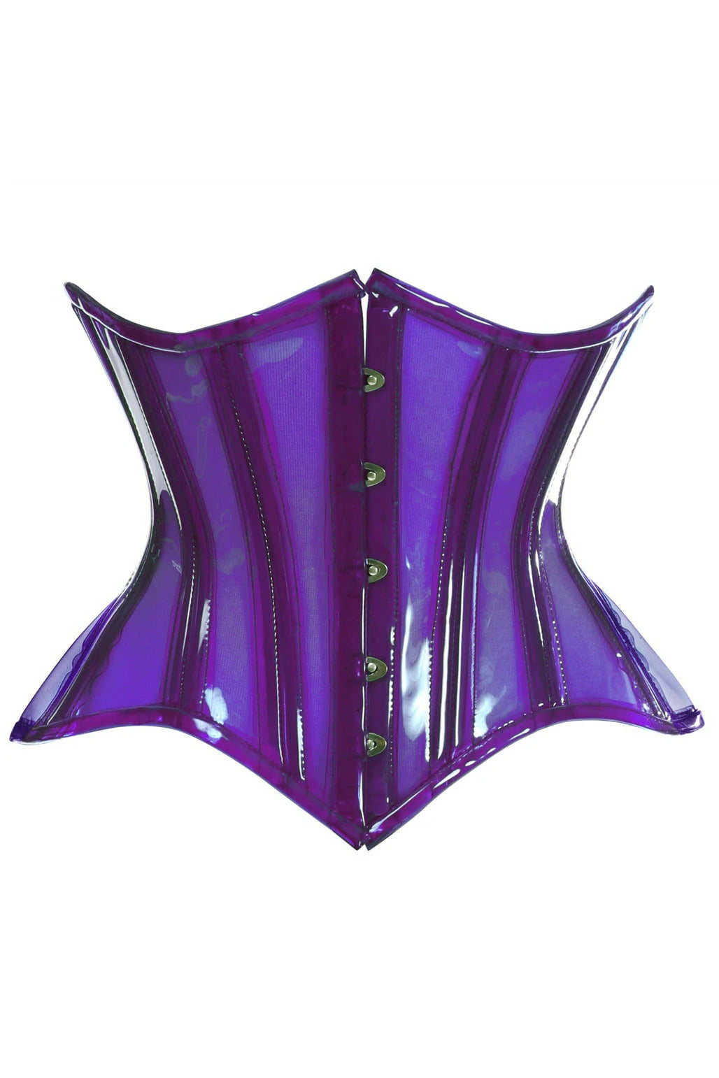 Purple Clear Curvy Underbust Waist Cincher Corset - Lust Charm 